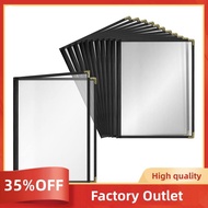 12 Pack Cafe Style Menu Cover Crystal Clear Vinyl (Black, 2 Pages/4 Views - 8.5 Inch X 11 Inch)