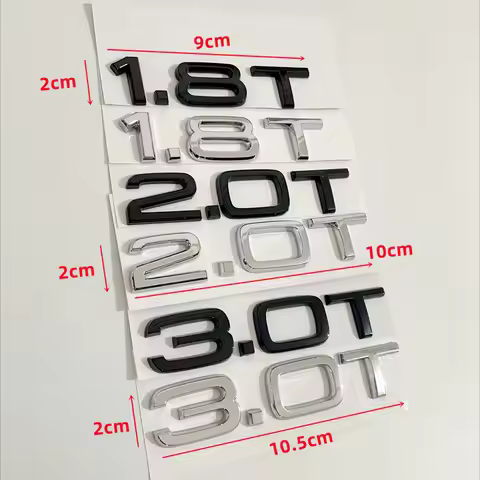 3D ABS Car Rear Trunk Badge Emblem Logo for Audi A3 A4 A5 A6 A7 A8 Q2 Q3 Q5 Q7 Q8 1.8T 2.0T 3.0T Sty