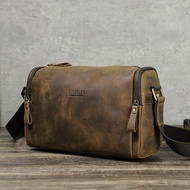 CONTACTS Men Vintage Crossbody Bags Sling Shoulder Bags Large Capacity Messenger Bags Male Travel Ba