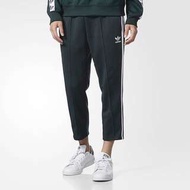 9.5成新 Adidas original sst relax crop 三線 深綠 八分褲 寬褲