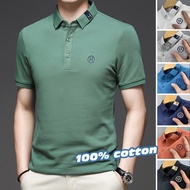 □๑♈ 100 Cotton Men Embroidery Plain Polo Shirt Casual Business Short Sleeve Polo T Shirt Men Tops 7 Colors T Shirt Berkolar Lelaki baju kolar lelaki tshirt