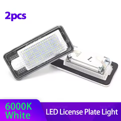 2Pcs License Plate Light For Audi A3 A4 S4 RS4 B6 B7 A6 RS6 S6 C6 S5 Q7 A8 S8 Avant LED Light Car Li