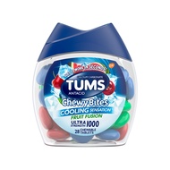 Tums Chewy Bites Fast Cooling Sensation Antacid, Fruit Fusion, 28 Tablets