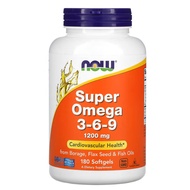 NOW Foods, Super Omega 3-6-9, 1,200 mg, 90  / 180 Softgels