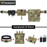 IDOGEAR Tactical MOLLE 2" Belt with Single Mag Pouch for 9mm 556 Medical Pouch Recycling Pouch 3445
