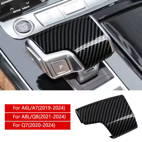 Carbon Fiber Gear Shift Knob Cover Trim for Audi A6L A7 A8L Q7 Q8 2020-2024