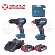 BOSCH COMBO 18v ชุดสว่าน+ไขควง 18v GSB185LI+GDX18V-200 C1xB2 06019J22K1 TTR