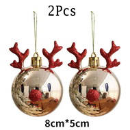 2pcs/set Christmas Balls Ornaments Bauble Pendant Elk Design Hanging Balls Mall Home Party Props For