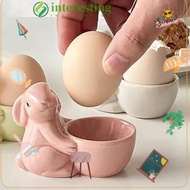 INTERESTING Rabbit Egg Cup, Creative Ceramic Ceramic Egg Cup, Egg Organizer Egg Stand Breakfast Tabl