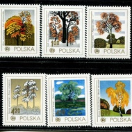 P PS0145 Polish Stamps 1978 Plant Big Tree Suzuki Oak Maple Other 6 All 1008