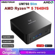 MINISFORUM UM760Slim Mini PC  AMD Ryzen 5 7640HS USB4 2*DDR5 2*NVMe 2.5G LAN Windows 11