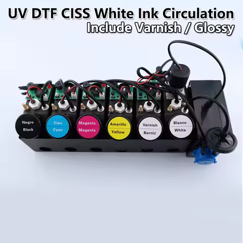 UV DTF CISS Ink Circulation For Epson I3200 I1600 XP600 6 Colors UV Ink Varnish White Ink Circulatio