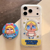 [CASECUDDLES] Crying Again Case with Popsocket - Griptok Magsafe Case for iphone 13 - 17 Plus Pro Ma