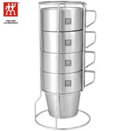Zwilling Stainless Steel Set Cup Coffee Cup Double-Layer Cup Insulated Cup with Handle Water Cup Mil