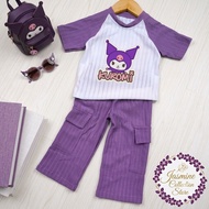 Kuromi suit for girls, qnit material Hornet 1-10 years