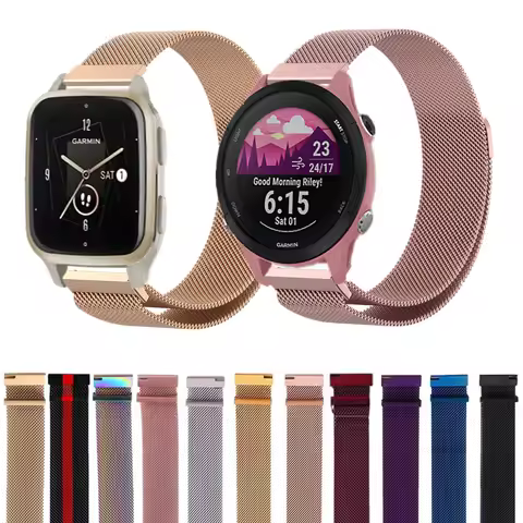 Magnetic Milanese Strap For Garmin Forerunner 165 265 265s 255 255s Metal Bracelet For Venu 2 2S Sq 