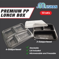 [50set] BTB3C/BTB4C/SQ3C/SQ4C PP Stackable Compartment Lunch Box Container with LID / TAGE Benxon Ko