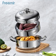 OFFICIAL freemir Panci Kukus Stainless 26cm 3 Lapis – Steamer Serbaguna untuk Kompor Gas / Induksi