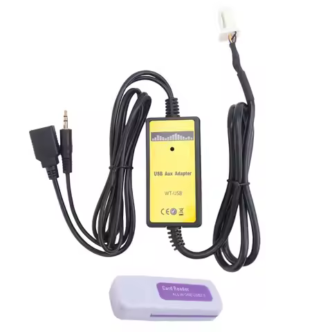 A76T-6 + 6PIN Car Radio Digital USB MP3 Interface CD Changer Adapter With 3.5Mm AUX In Input For TOY