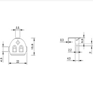 3 CR2016 Button Battery Holder Car Remote Control Battery Sheet Manganese Steel Nickel-Plated with I