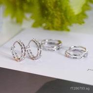 999Trendy Circle2024Minimalist Hoop Earrings Design Ear Clips Niche Earrings New Double Layer Person