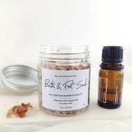 Foot Soak / Essential Oil / Pink Himalayan Salt / Epsom Salt / Lavender Buds / Bath Soak / Rendam Kaki 120g