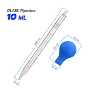 Dropper ปิเปตแก้ว หลอดหยดสารมีสเกล หลอดหยดแก้ว พร้อมจุกยาง Glass Pipettes