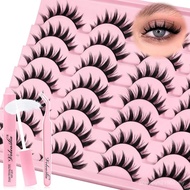 Veleasha Lashes Manga Kit Bulu Mata Asli Berduri dengan Gam Bulu Mata Kalis Air dan Pinset Bulu Mata