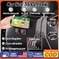 2 hooks Car Tools Metal Hook Hanger Car Seat Back Double Hook Seat Back Hook Suede Hook Car Vehicle 