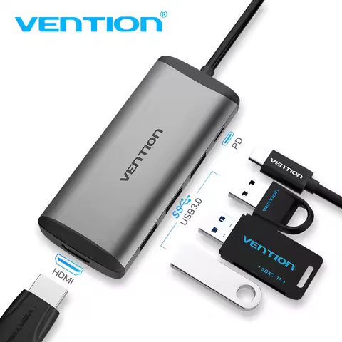 Vention 5 in 1 USB C Hub 4K HDMI USB 3.0 HUB PD Multiport Adapter for MacBook Pro/Huawei Mate 60/iPa