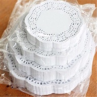 White Lace Doily Paper Round(250sheet) Kertas Doily Dolly Paper Doyley's Paper