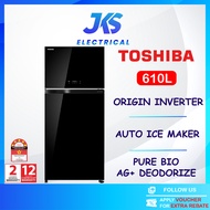 【FREE SHIPPING】Toshiba 610L/661L Inverter 2 Door Fridge | PureBio AG+ Deodorize | Origin Inverter | 