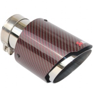 Akrapovic Car Red Carbon Fibre Glossy Muffler Exhaust System Muffler Pipe Tip Straight Universal Stainless Mufflers Decorations