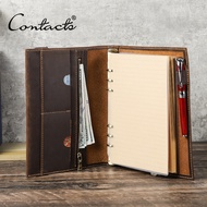 CONTACTS Genuine Leather A5 Book Cover for Office and School Supplies