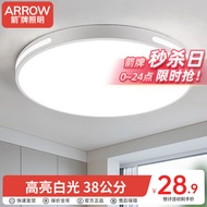 ARROW箭牌照明 吸顶灯led卧室灯客厅灯厨房阳台灯中山灯具 力荐-环玉24W白光38cm适10-16平