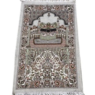 {Wowo}Muslim Carpet Blanket Prayer Rug Tapete with Tassel Islamic Mat Qibla Blanket Portable Embroidery Home Decoration 70x110cm