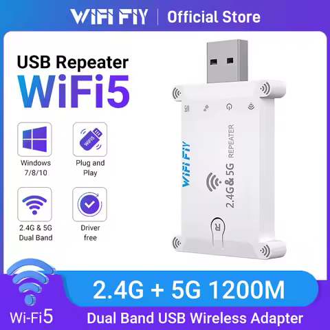 Dual Band 1200M Wireless Signal Amplifier USB WiFi Range Extender Booster 2.4G/5G Wifi Repeater Netw