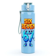 1pc Plastic Water Bottle 67 Pixel Figures-Themed Printing Leakproof Large Capacity Lightweight Easy 