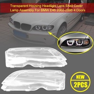Jpk【พร้อมส่ง】ฝาครอบเลนส์ไฟหน้ากรอบแบบใส2ชิ้นสำหรับ BMW E46 2002-2006 4ประตู