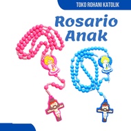 CATHOLIC CHILDREN'S ROSARY NECKLACE – 8MM CHALK BEAD CATHOLIC ROSARY/ SEKAMI ROSARY/