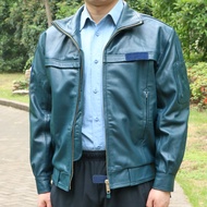 02 Spring Autumn Winter Aviation Pilot Leather Jacket Blue Jacket Jacket Outdoor Cycling Windproof T