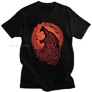 Viking Valhalla Odin Fenrir T Shirt Men Cotton Handsome T-shirt O-Neck Short Sleeve Loki's Son Monst