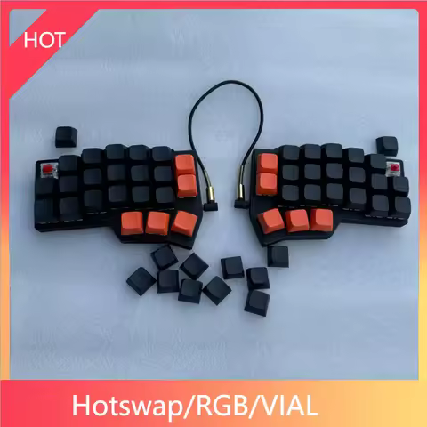 Corne V4 Wired Split Machinery Keyboards Layout Programmable QMK/VIAL Custom Black Hotswap RGB Horn 
