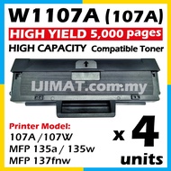 4x Laser Toner Compatible to HP W1107A HP107A Cartridge for HP Laserjet 107A 107W MFP 135a 135w MFP 