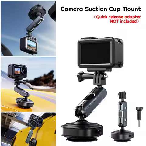 Suction Cup Camera Mount 360 Adjustable Action Camera Windshield Window Mount for DJI/Insta360/GoPro