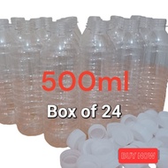500 ml 24 pcs PET Plastic Bottle with Caps in Box, Dishwashing Liquid, Mineral Water and juice drink