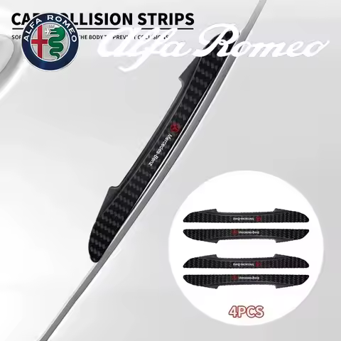 4pcs Car Carbon Fiber Pattern Anti-Collision Strips For Mercedes Benz Amg W204 W213 W205 W211 W212 W