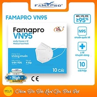 Khẩu trang y tế kháng khuẩn 4 lớp Famapro VN95 (Nam Anh) màu trắng (10 cái /hộp )