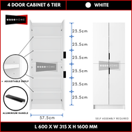 [160CM Tinggi] EsseHome 4 Door Cabinet 6 Tier Shoe Cabinet Kabinet Kasut 6 Tingkat 4 Pintu Almari Ka