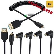 8K 60hz Spring Retractable Cable Version 2.1 Micro HDMI To Digital Camera Hd